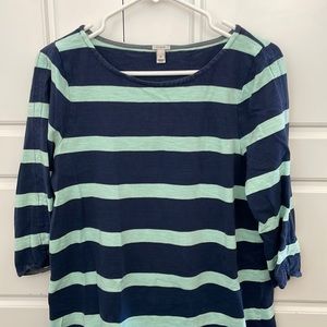 J.Crew 3/4 Sleeve Nautical Stripe Dress